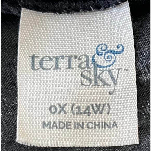 TERRA & SKY COLD SHOULDER CAP SLV PULL-OVER TOP, WOMENS, 0X (14W), BLACK/GREY - Picture 9 of 12